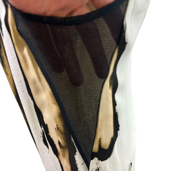 TRYB Dress Sleeveless Ruffle Hem Mesh Sides Women's sz 2 Boho - Picture 7 of 16